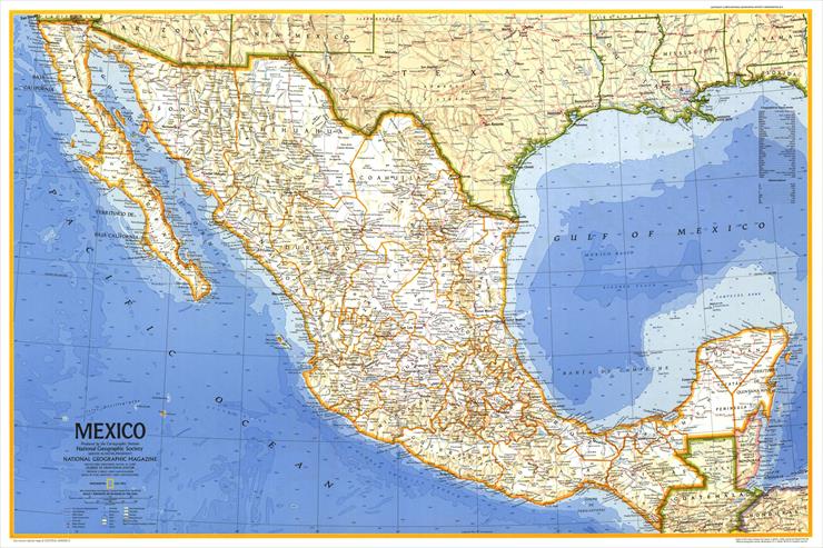 Mapy National Geographic. 539 map. Wysoka jakość - Central America - Mexico 1973.jpg