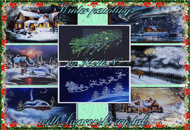 Obrazy - Winter paintings with Swarovski crystals.jpg