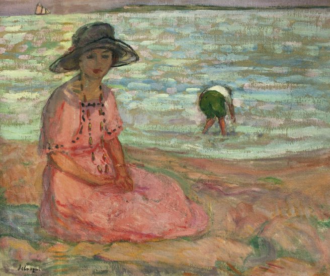 Henri Lebasque - Young Woman Seated on the Seashore, 1920.jpg