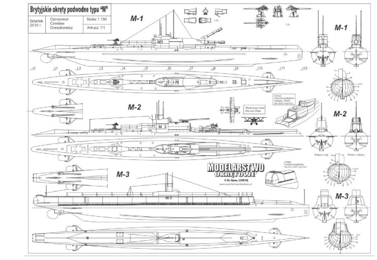 Okręty wojenne - Brytyjskie okr. podw. typu M.tif