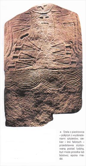 Kultury neolityczne i  megalityczne - obrazy - IMG_0011. Stela z piaskowca ozdobiona licznymi żłobieniami.jpg