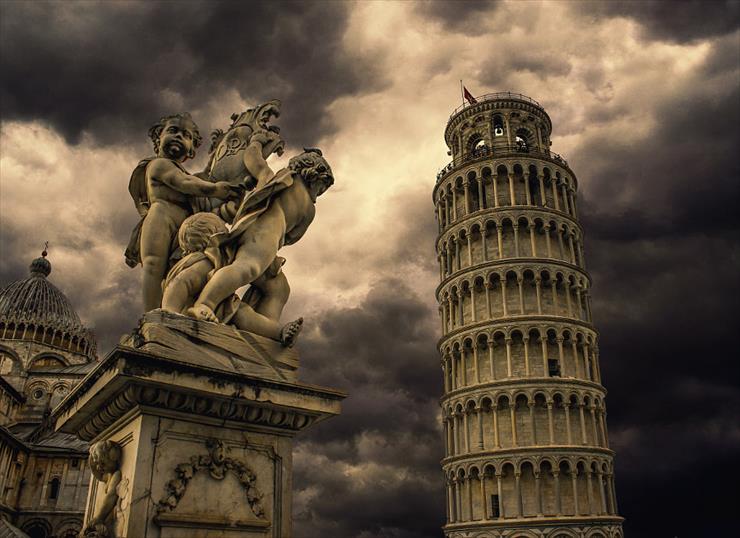 miasta  architektura - Pisa Tower and Statues.jpg