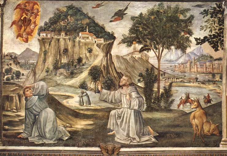 Ghirlandaio, Domenico  1449-1494 - GHIRLANDAIO STIGMATAZATION OF ST FRANCIS, CAPPELLA SASSETTI,.JPG