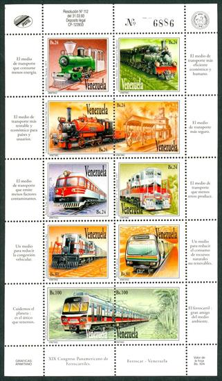 Filatelistyka kolejowa - Venezuela 2776-85.jpg