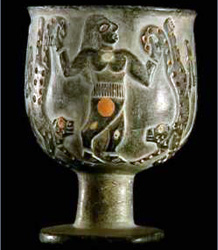 Iran epoki brązu - obrazy - chlorite Puchar z chlorytu odnaleziony w Dżirof.jpg