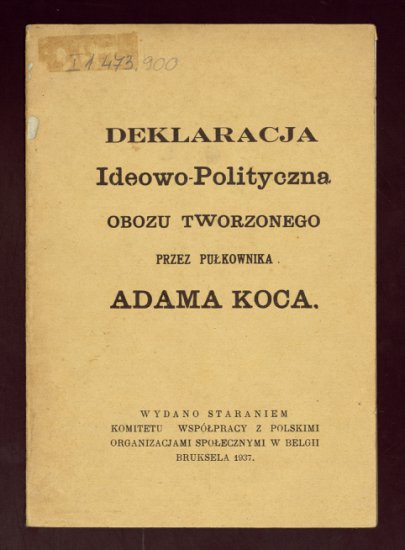 1937.02.21 Deklaracja ideowo-polityczna pułkownika Adama Koca - 1343788.jpg