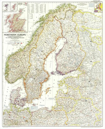 Mapy National Geographic. 539 map. Wysoka jakość - Europe, Northern 1954.jpg