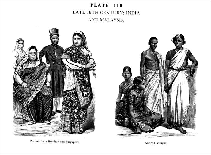 Moda z dawnych wieków - Planche 116a Fin du XIX Sicle, Inde et Malaisie, Late 19Th Century, India and Malaysia.jpg