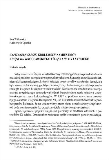 Historia Polski1 - Wółkiewicz E. - Capitaneus Slesie. Królewscy namie...y księstwa wrocławskiego i Śląska w XIV i XV wieku.JPG