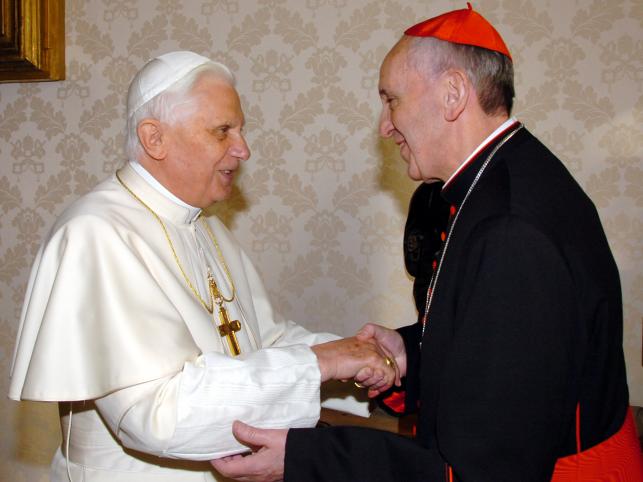 Benedykt XVI - papież - Benedykt XVI_papież i ks.kard. Bergoglio J.M_Watykan.jpg