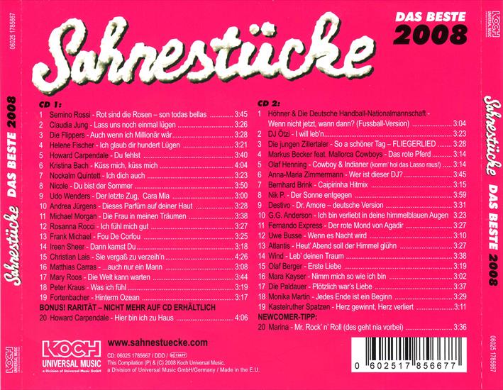 Sahnestcke Das Beste 2008 2CD 2008 - Sahnestuecke Das Beste 2008 - hinten.jpg