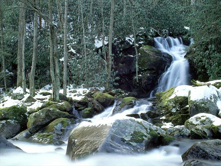 Waterfalls - 13 - Mouse Creek Falls in Winter, Great Smoky Mountains, North Carolina.jpg