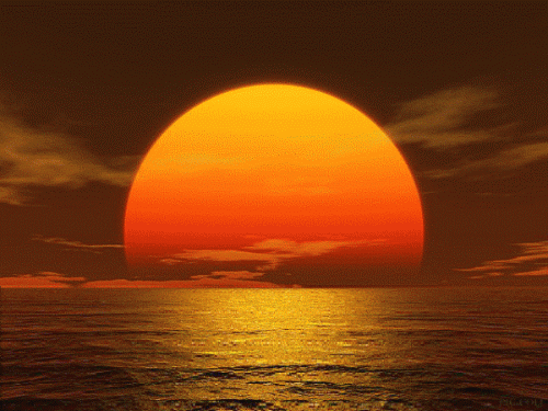 Galeria wyselekcjonowanych animacji - Słońce nad wodnym horyzontem.gif