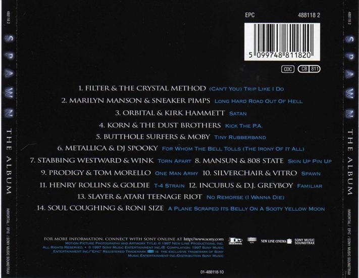 Spawn - The Album Soundtrack, 1997 FLAC - Spawn - Back.jpg