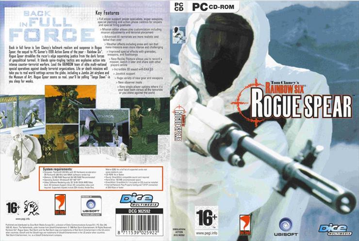  Okładki Płyt DVD i CD Gier PC  - Rainbow_Six_Rogue_Spear_Dvd-cdcovers_cc-front.jpg